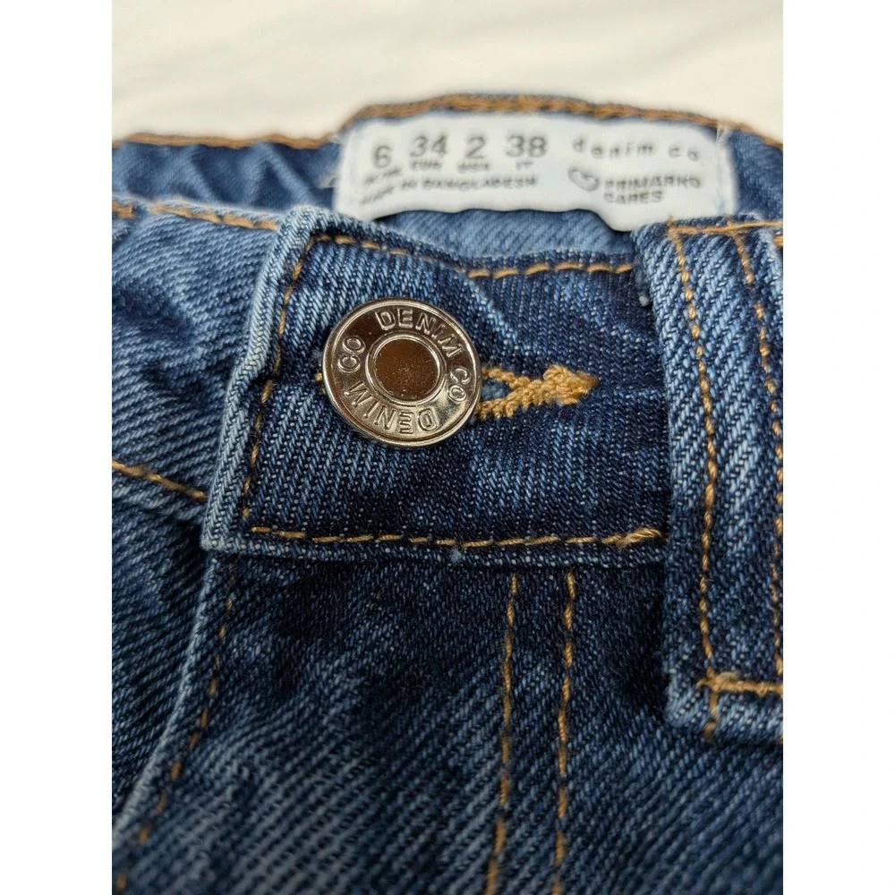 Primark Denim Co Womens High Waisted Cuffed Jean Shorts Blue Size 2 US